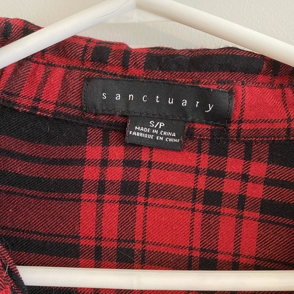Sanctuary Red Plaid Button-Down - Picture 2 of 6